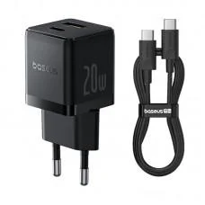 МЗП Baseus Palm Fast Charger 20W (1USB-A/1C) + кабель Type-C to Type-C (P10111608) Cluster Black