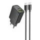 МЗП Hoco N63 Gentle PD30W+QC3.0 (1USB-A/1C) + кабель Type-C to Type-C Black
