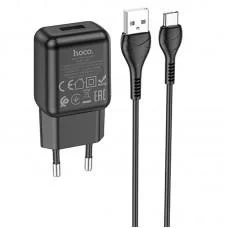 МЗП Hoco C96A (1USB/2.1A) + кабель USB to Type-C