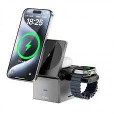 БЗП WIWU Wi-W030 Planeta Trio 3 in 1 Cableless charger Gray