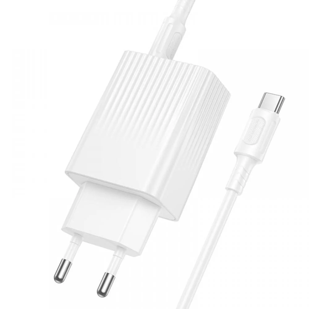 МЗП Borofone BAS76A Source PD30W+QC3.0 (1USB-A/1C) + кабель Type-C to Type-C White