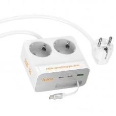 Подовжувач Hoco AC28 Descanso (PD45W/1C/3A/2xSocket) (2m) White