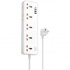 Подовжувач Hoco AC14A Rico PD30W (3USB-A/1C/5xSocket) (1.5m) White
