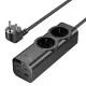 Подовжувач Hoco NS10 Wisdom 2-position PD67W (1USB-A/3C/2Socket) (2m) Black