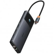 Перехідник HUB Baseus Metal Gleam II OS 10in1 Dual Display (B00061800123-01) Cosmic Black