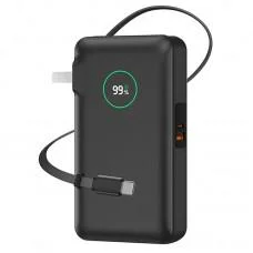 Портативний ЗП Power Bank WIWU Wi-P049 22.5W+PD35W with cable 10000 mAh Black