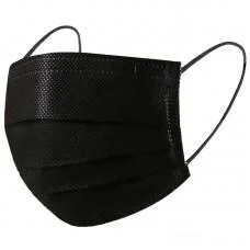 Маска хірургічна 3-шарова з фіксатором для носу (упаковка 50 шт.) Чорний