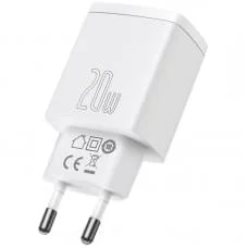МЗП Baseus Compact Quick Charger 20W QC+PD (1USB-A/1C) (CCXJ-B) White