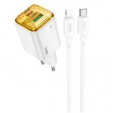 СЗУ Hoco N53 Monsoon PD30W+QC3.0 (1USB-A/1C) + кабель Type-C to Lightning