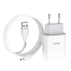 МЗП Hoco C73A Glorious 2.4A (2USB-A) + кабель USB to MicroUSB Білий