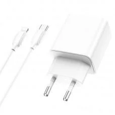 МЗП Borofone BA67A PD20W+QC3.0 (1USB-A/1C) + кабель Type-C to Lightning Білий