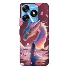 TPU чохол Demsky Girl and dragon для TECNO Spark 10 Pro