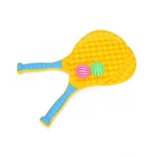 Набір дитячих ракеток, 2 шт. 36.5 см, пластиковий м’ячик, воланчик, у сітці (В асортименті)