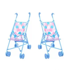 Коляска для ляльки, метал, подвійні колеса, поворот, 55x49x26 см, висота до ручки 53 см (В асортименті)