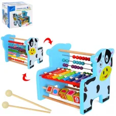 Деревянная игрушка Центр развивающий ксилофон, счеты, палочки, 23.5x21.5x21 см (в ассортименте)