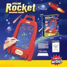 Дощечка для малювання, ракета, 23x34 см, маркери 4 шт., трафарети, 23.5x34x2.5 см (В асортименті)