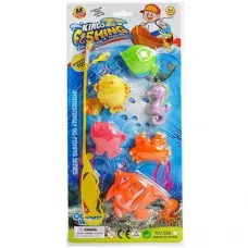 Риболовля з магнітом, 6 рибок, вудка, на листі, 31x14x3 см, 886-7-8-9-10 (В асортименті)