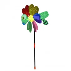 Вітрячок квітка, діаметр 20.5 см, паличка 38 см (комахи, павич), 24x22x3 см (В асортименті)