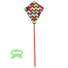 Повітряний змій, ширина 60 см, довжина 75 см, хвіст 150 см, орнамент, MR1450 (В асортименті)