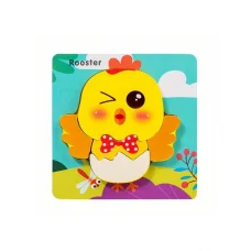 Дерев’яна іграшка Пазли, 12 деталей (транспорт, тварини), 15x15x1.5 см (В асортименті)