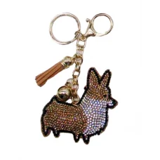 Брелок зі стразами Собачка 7 см (В асортименті)