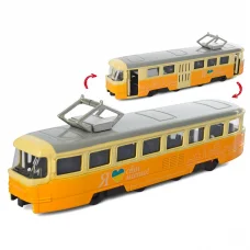 Трамвай, металл, масштаб 1:70, инерционный, 18.5 см (в ассортименте)